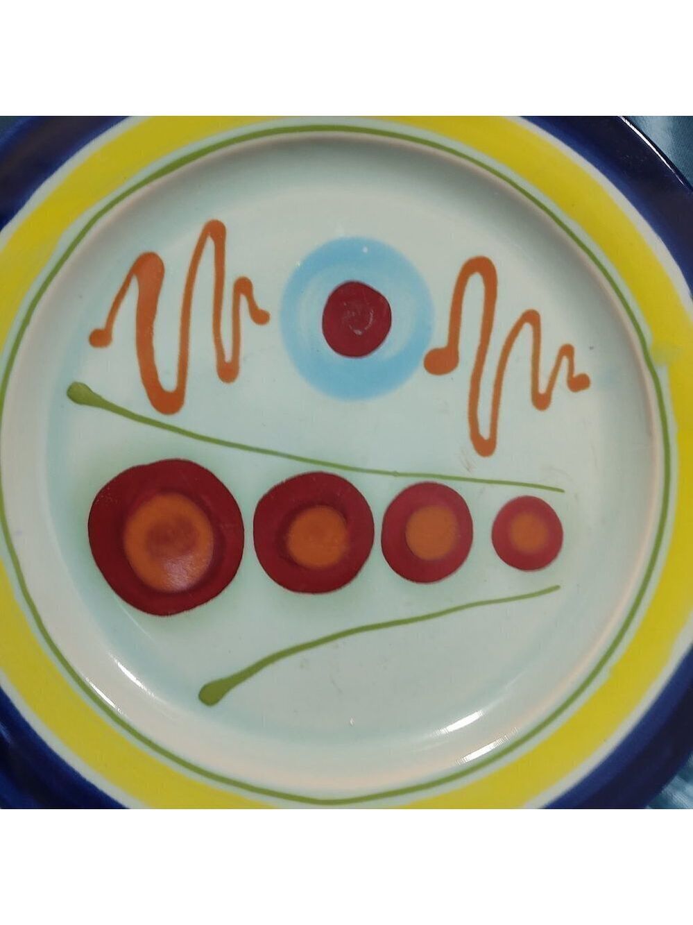 Mid Century Art Pottery Charger Abstract Decorative Plate - Picture 2 of 8